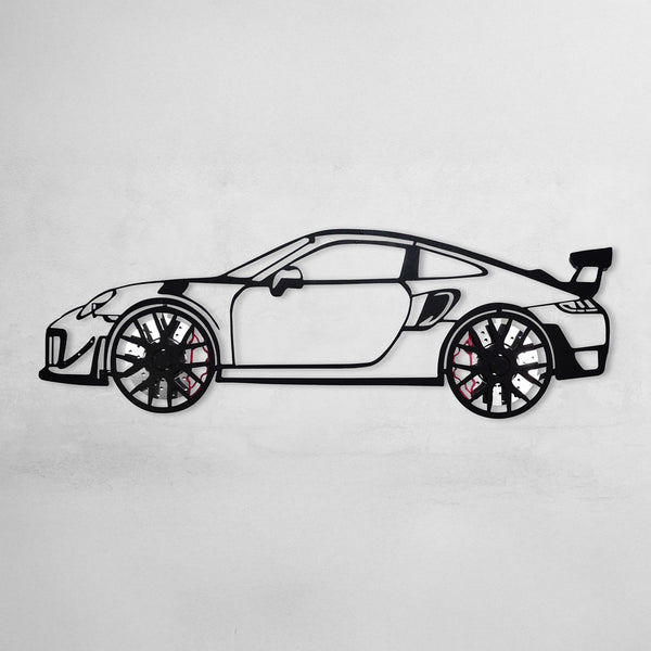 Porsche 911 GT2 RS (2019) — Spinning Wheels Metal Wall Art