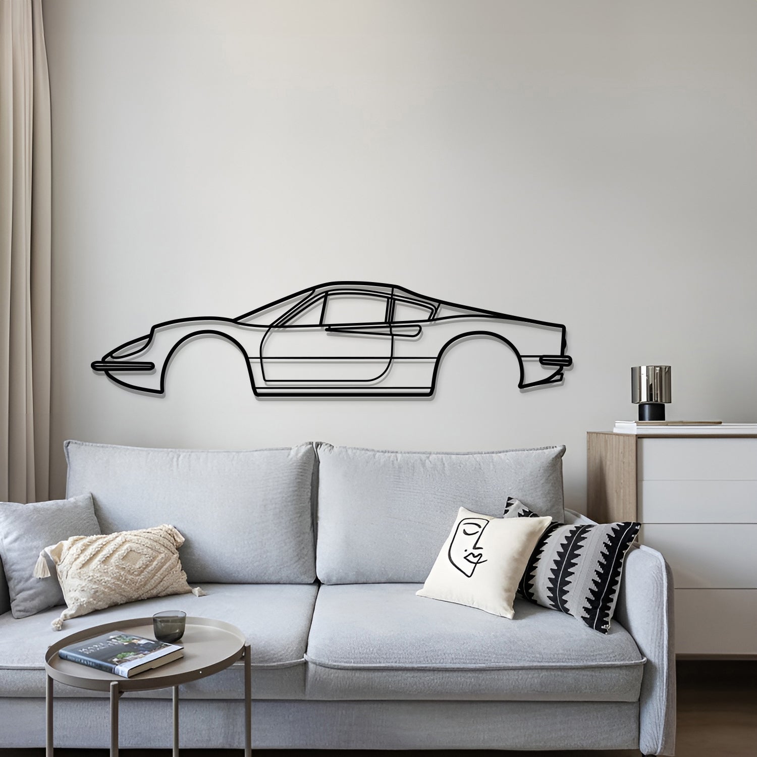 1969 Dino 246 GT Metal Car Wall Art - MT0121