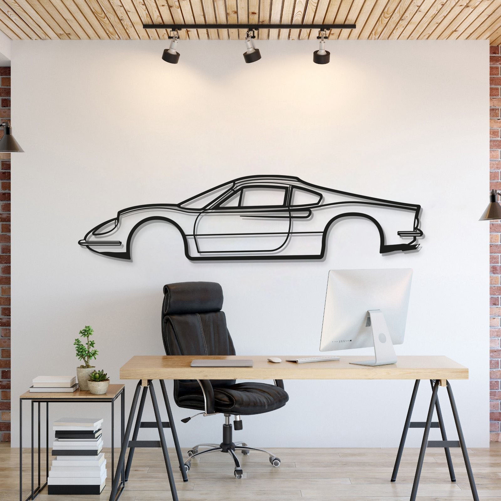 1973 Dino Metal Car Wall Art - MT0153