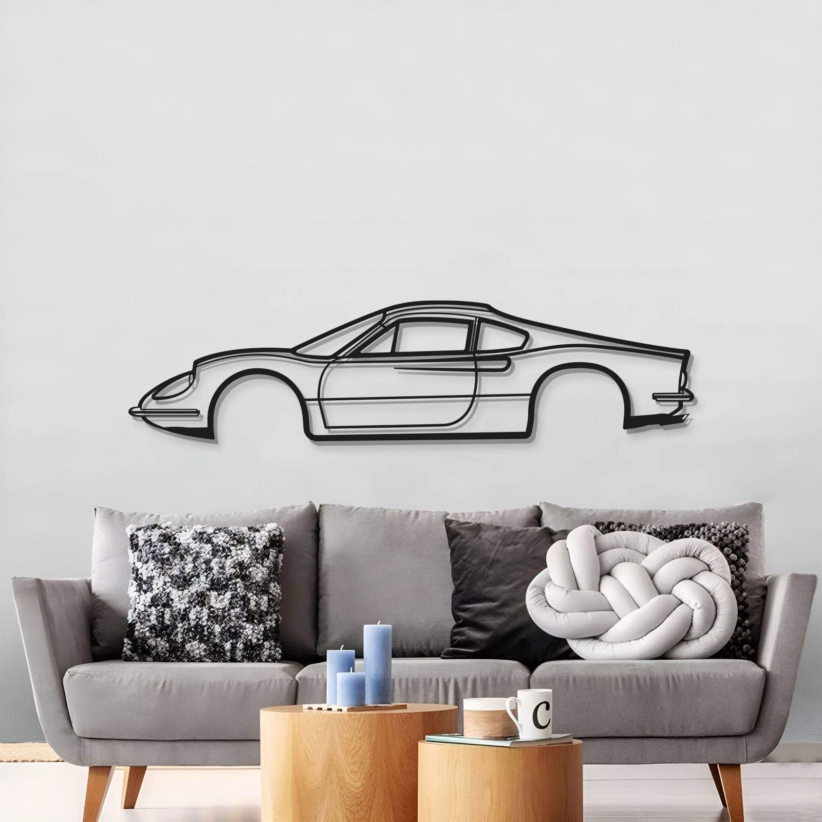 1973 Dino Metal Car Wall Art - MT0153