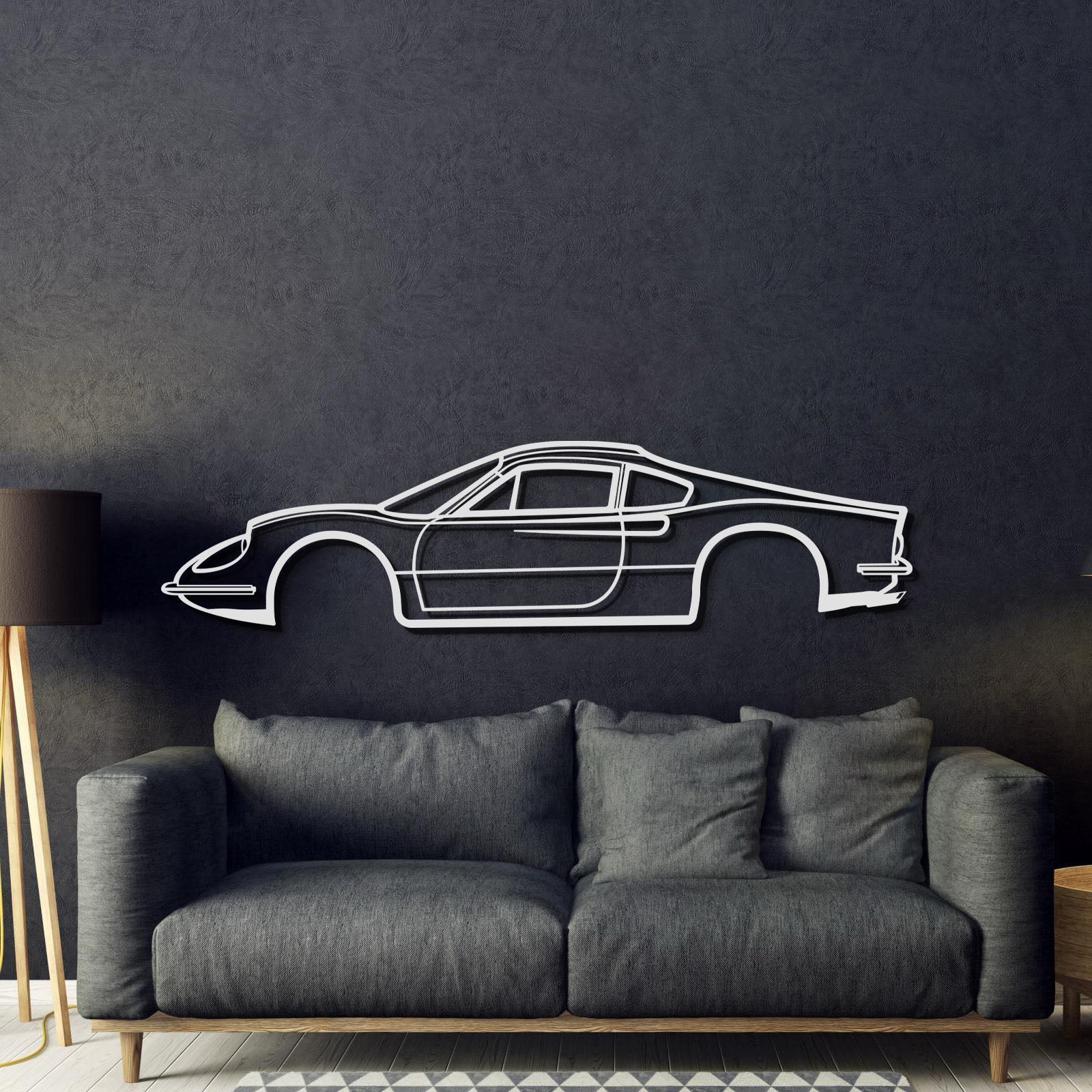 1973 Dino Metal Car Wall Art - MT0153