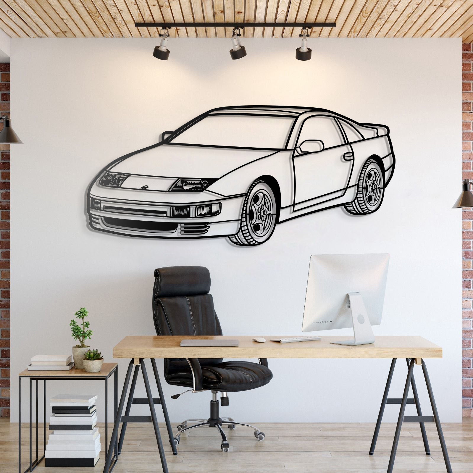 1986 300ZX Z31 Perspective Metal Car Silhouette - MT1491