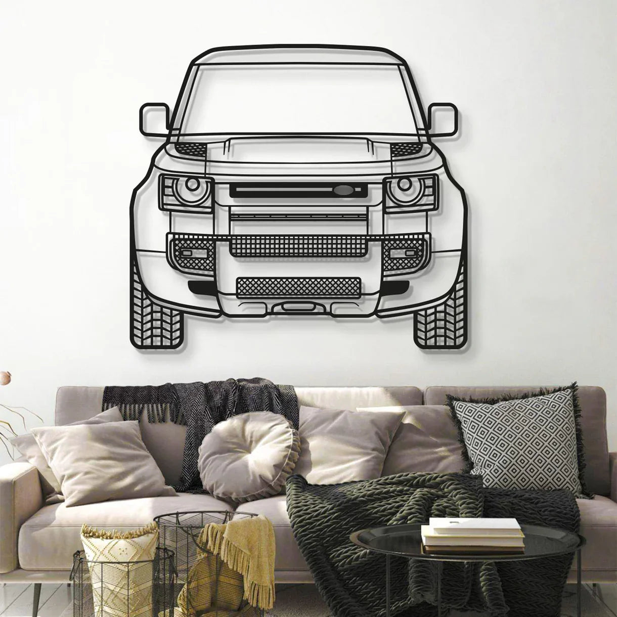2020 Defender Front View Metal Car Wall Art