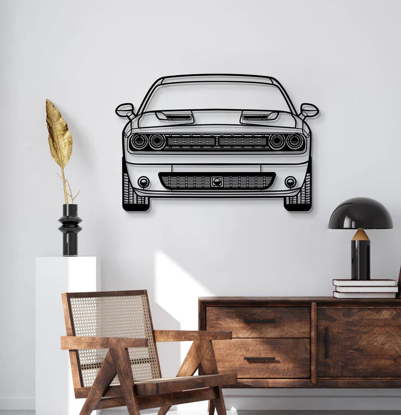 2021 Challenger Front View Metal Car Wall Art
