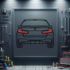 2021 M5 Competition Back View Metal Neon Car Wall Art