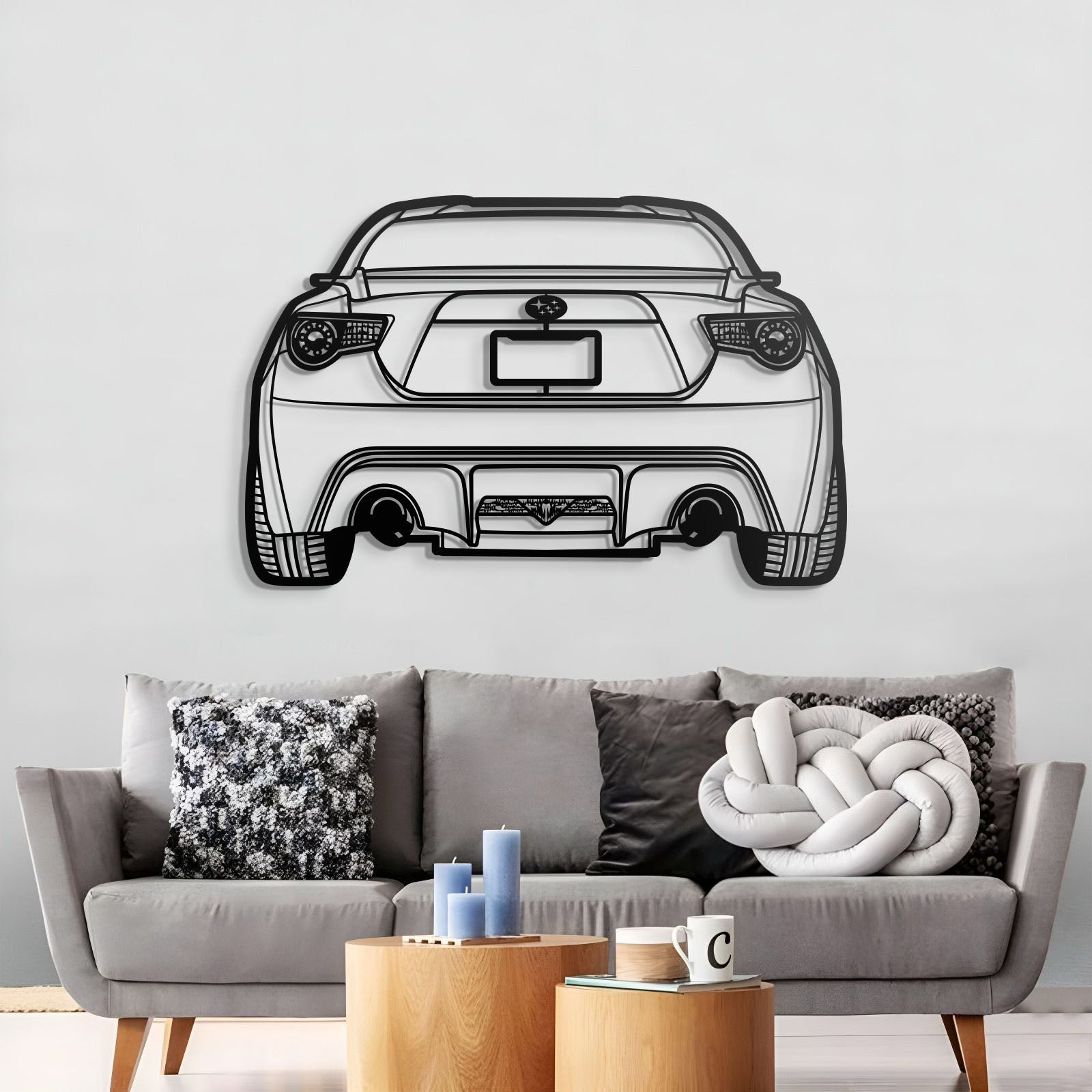 2016 BRZ Back View Metal Car Wall Art - MT1489