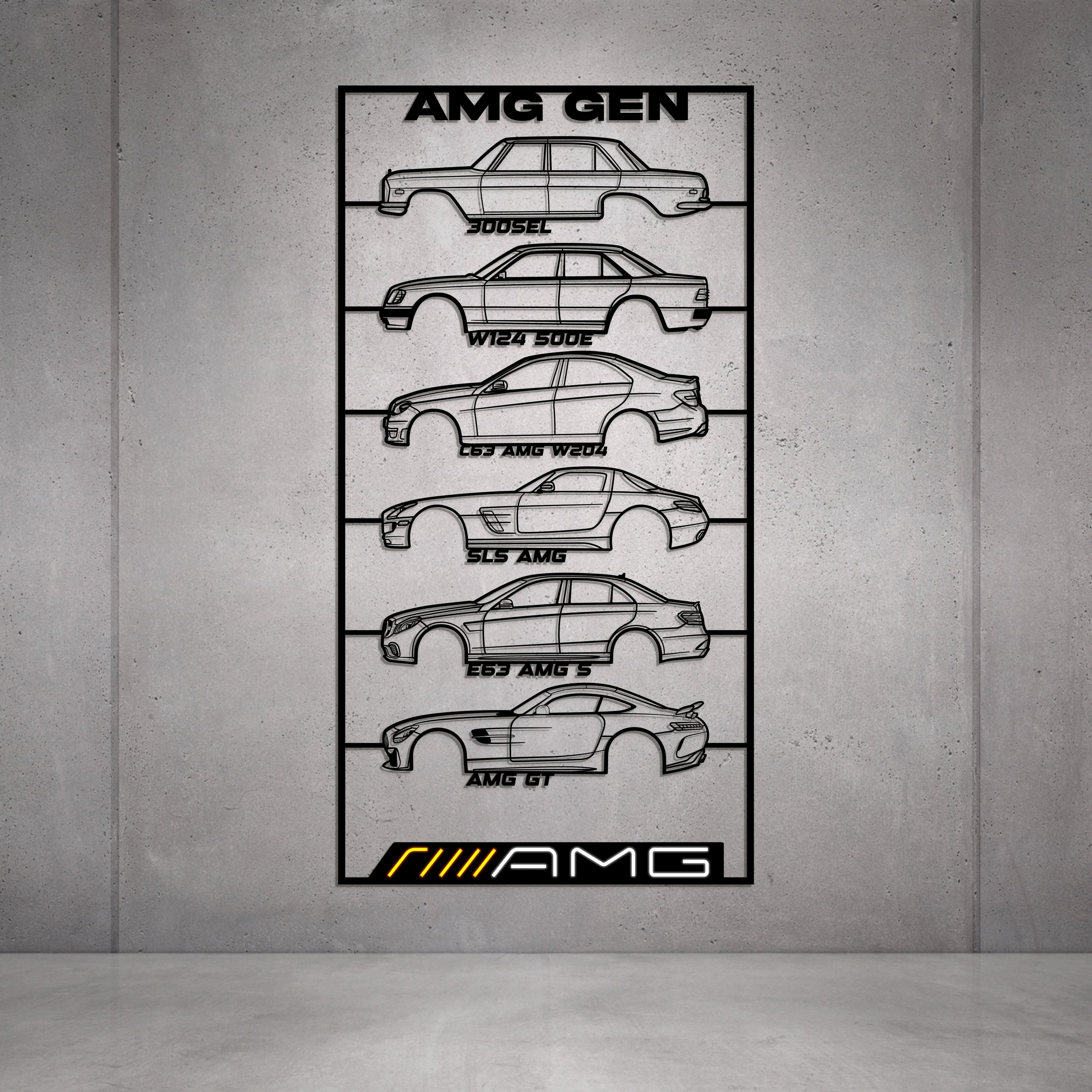 AMG Gen's Metal Neon Car Wall Art - MTN0276