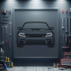 Charger Front View Metal Neon Car Wall Art