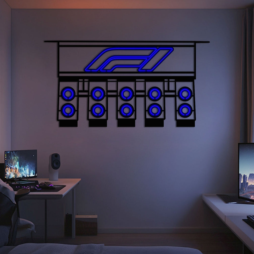Iconic Formula 1 Lights Metal Neon Wall Art - MTN0280