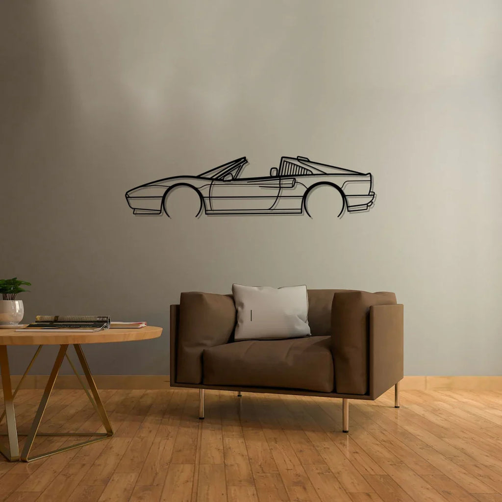 328 GTS Detailed Silhouette Metal Wall Art