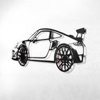 2019 911 GT2 RS Wall Art – Steel Cut with Spinning Wheels-KAFMEKA006