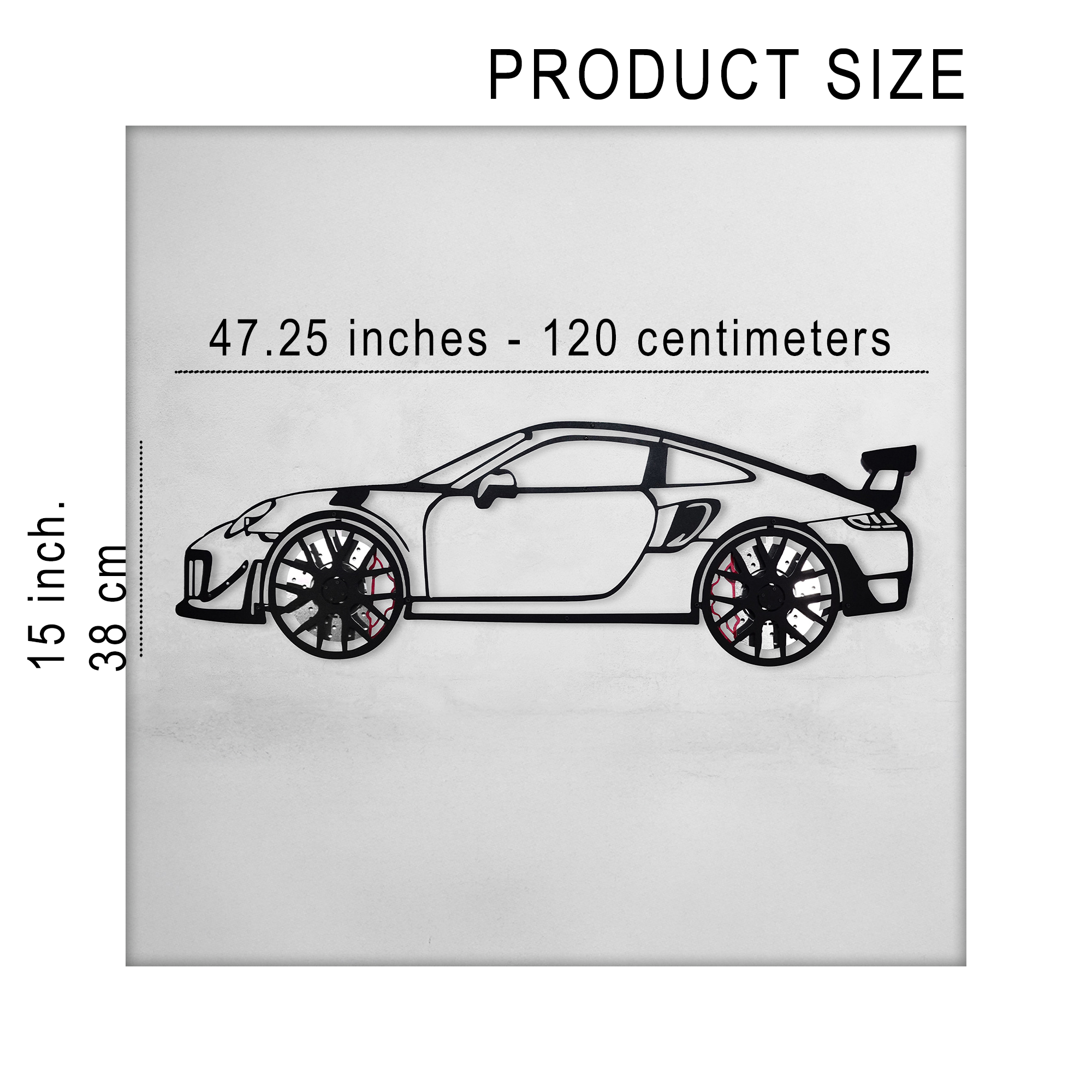 2019 911 GT2 RS Wall Art – Steel Cut with Spinning Wheels-KAFMEKA006