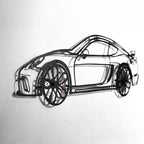 2020 Cayman GT4 Wall Art – Steel Silhouette with Spinning Wheels-KAFMEKA007