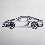 2022 Cayman 718 GT4 Wall Art – Steel Cut with Spinning Wheels-KAFMEKA008
