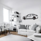 2022 Panamera 4S Wall Art – Steel Silhouette with Spinning Wheels-KAFMEKA009
