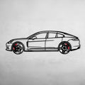 2022 Panamera 4S Wall Art – Steel Silhouette with Spinning Wheels-KAFMEKA009