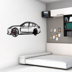 2022 Panamera 4S Wall Art – Steel Silhouette with Spinning Wheels-KAFMEKA009