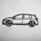 2022 Golf GTI Wall Art – Steel Silhouette with Spinning Wheels-KAFMEKA010