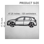 2022 Golf GTI Wall Art – Steel Silhouette with Spinning Wheels-KAFMEKA010
