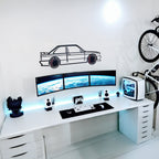 E30 M3 Wall Art – Classic Steel Silhouette with Spinning Wheels -KAFMEKA013