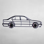 E34 M5 Wall Art – Classic Steel Silhouette with Spinning Wheels-KAFMEKA014