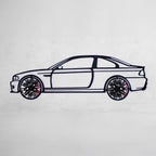 E46 M3 Wall Art – Steel Silhouette with Spinning Wheels-KAFMEKA016