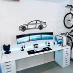 E46 M3 Wall Art – Steel Silhouette with Spinning Wheels-KAFMEKA016