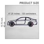 E46 M3 Wall Art – Steel Silhouette with Spinning Wheels-KAFMEKA016