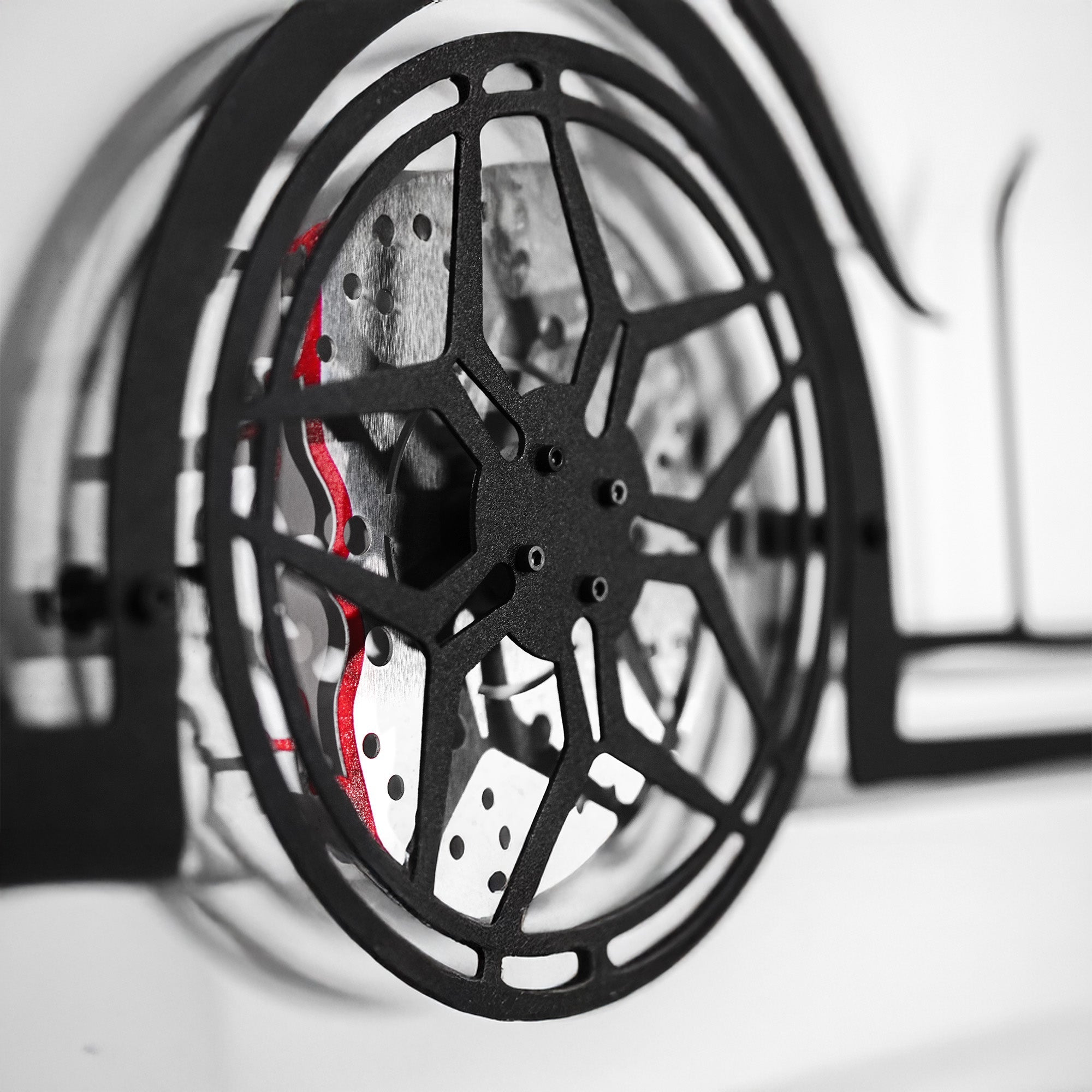 M3 F80 Wall Art – F80 Steel Silhouette with Spinning Wheels-KAFMEKA017