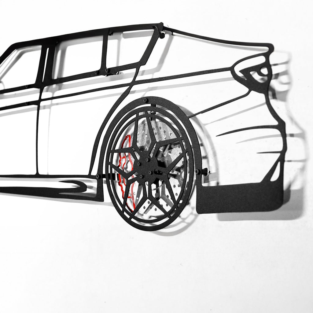 M3 F80 Wall Art – F80 Steel Silhouette with Spinning Wheels-KAFMEKA017