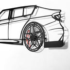 M3 F80 Wall Art – F80 Steel Silhouette with Spinning Wheels-KAFMEKA017