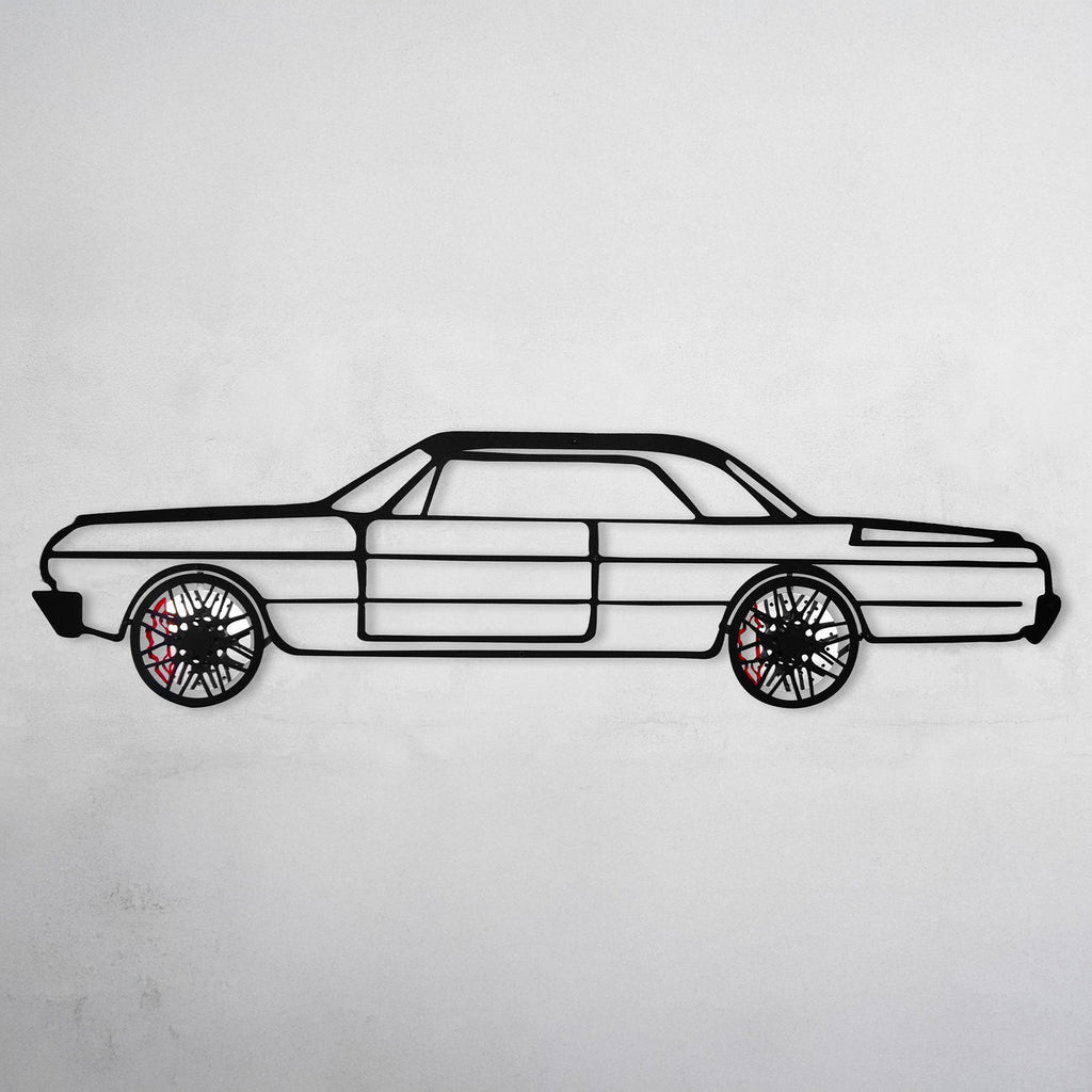 Impala Wall Art – Classic Steel Silhouette with Spinning Wheels-KAFMEKA019