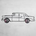 1956 Bel Air Wall Art – Classic Steel Silhouette with Spinning Wheels-KAFMEKA020
