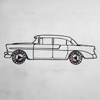 1956 Bel Air Wall Art – Classic Steel Silhouette with Spinning Wheels-KAFMEKA020