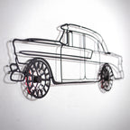 1956 Bel Air Wall Art – Classic Steel Silhouette with Spinning Wheels-KAFMEKA020
