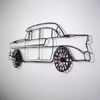 1956 Bel Air Wall Art – Classic Steel Silhouette with Spinning Wheels-KAFMEKA020