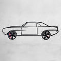 1969 Camaro Wall Art – Classic Steel Silhouette with Spinning Wheels-KAFMEKA021