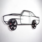 1969 Camaro Wall Art – Classic Steel Silhouette with Spinning Wheels-KAFMEKA021