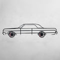 1964 Impala Wall Art – Classic Steel Silhouette with Spinning Wheels-KAFMEKA022