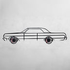 1964 Impala Wall Art – Classic Steel Silhouette with Spinning Wheels-KAFMEKA022