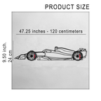 Formula 1 Wall Art – Steel Silhouette Racing Car with Spinning Wheels-KAFMEKA023