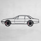 1985 400i Wall Art – Classic Steel Silhouette with Spinning Wheels-KAFMEKA024