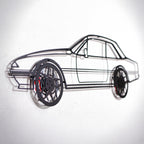 1985 400i Wall Art – Classic Steel Silhouette with Spinning Wheels-KAFMEKA024