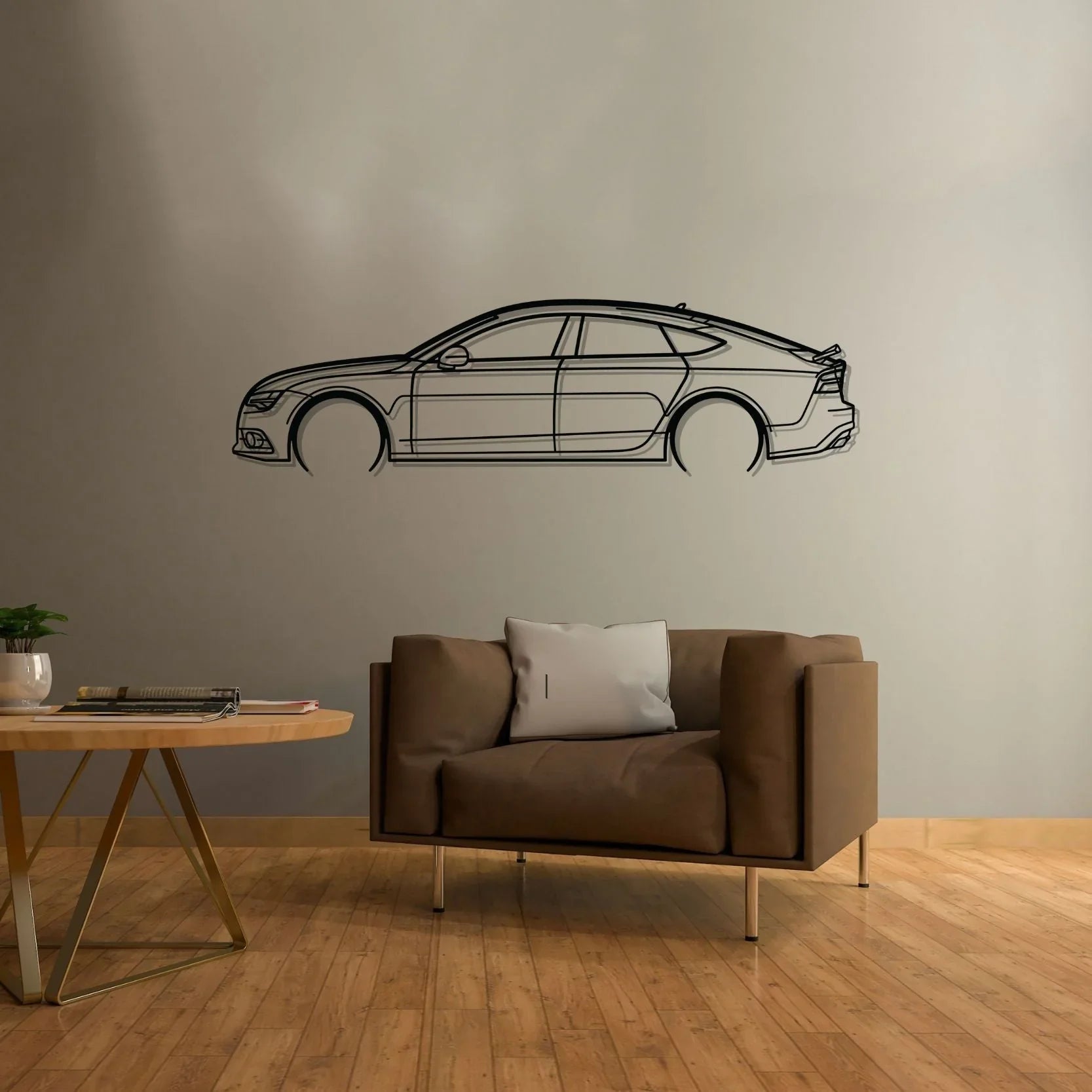 A7 sportback Mk1 Detailed Silhouette Metal Wall Art