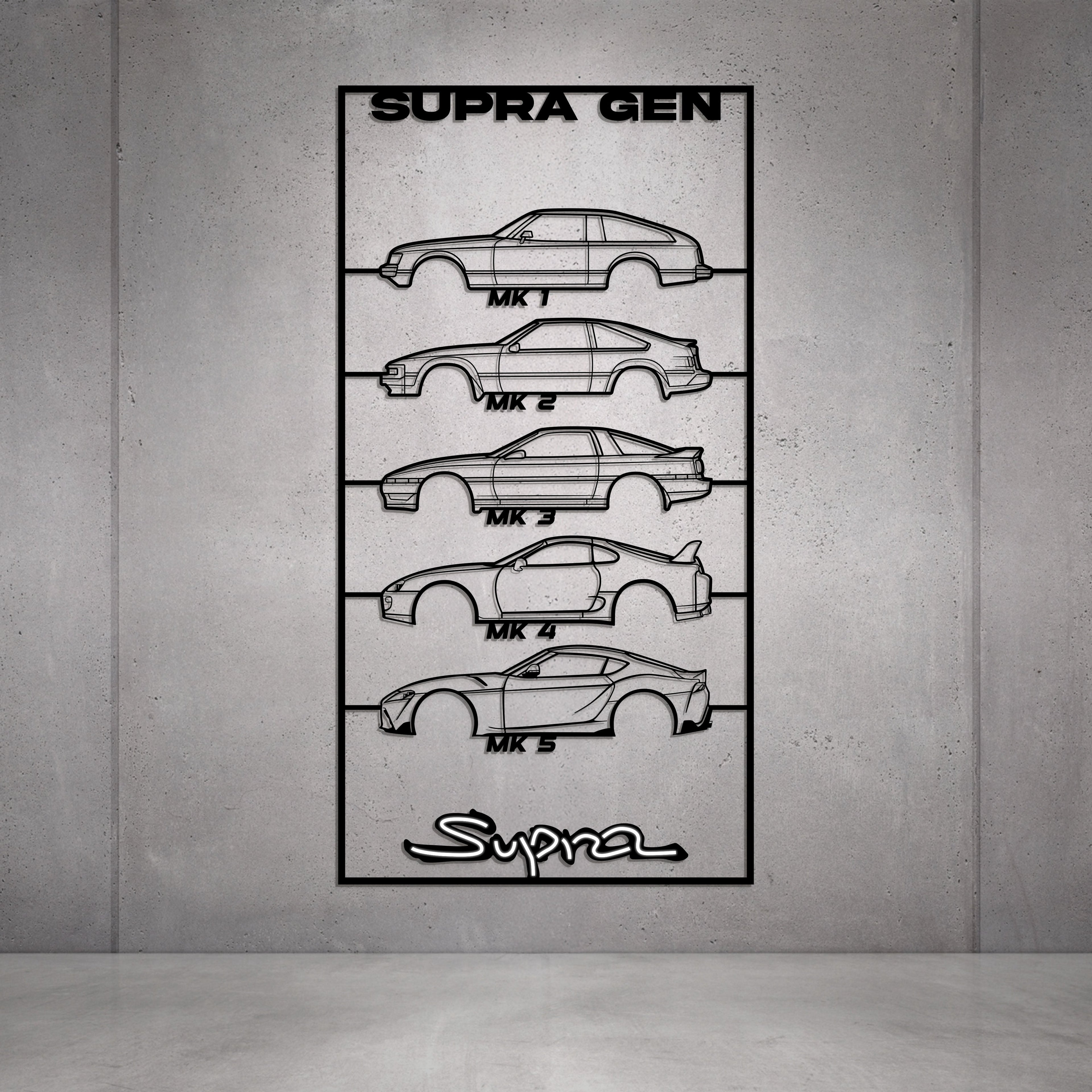 Supra Gen's Metal Neon Car Wall Art - MTN0270