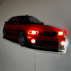 E46 Perspective Neon Car Wall Art - UV0006