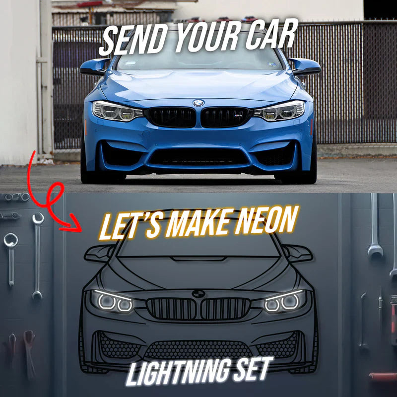 2011 BMW X3 XDrive Front View Metal Neon Car Wall Ar