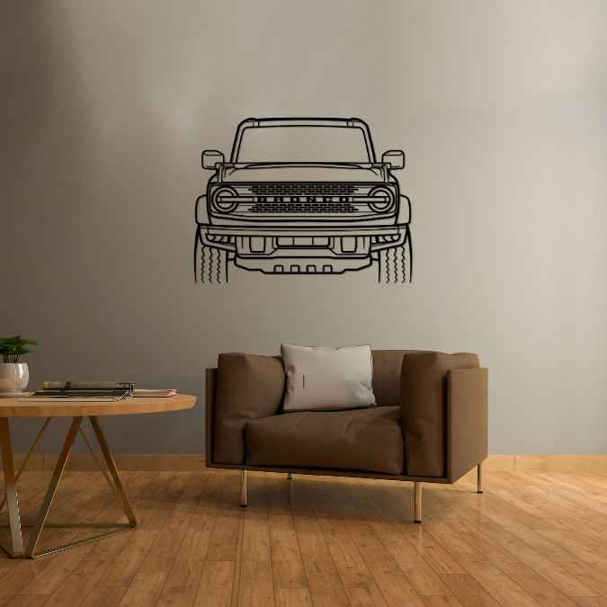Bronco 2021 Front Silhouette Metal Wall Art