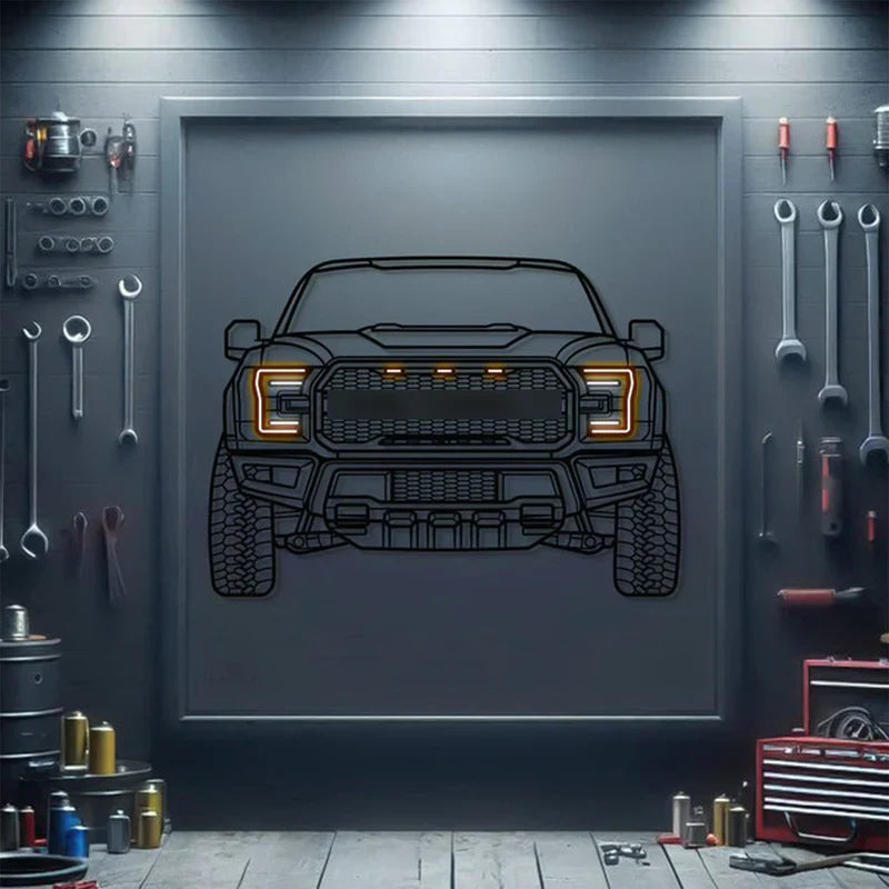 F-150 Front View Metal Neon Car Wall Art