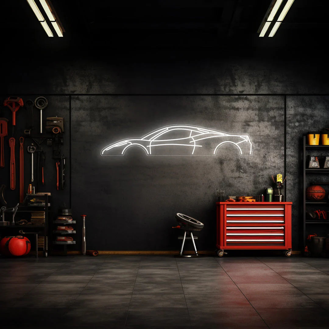 458 Italia Neon Silhouette